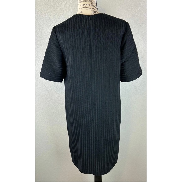 Lyn Devon Black Silk/Cotton Blend Pocket Shift Dress, size Medium - Picture 4 of 8